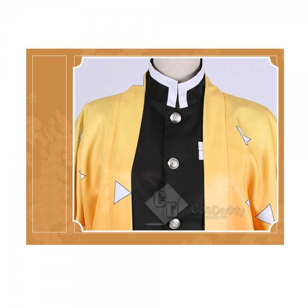 Anime Demon Slayer Kimetsu no Yaiba Agatsuma Zenitsu Cosplay Costume