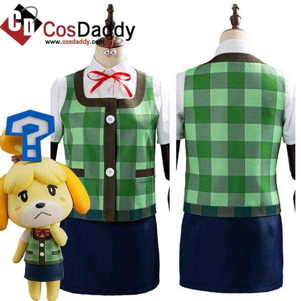 Game Animal Crossing: New Horizons Isabelle Cosplay Costume Outfits