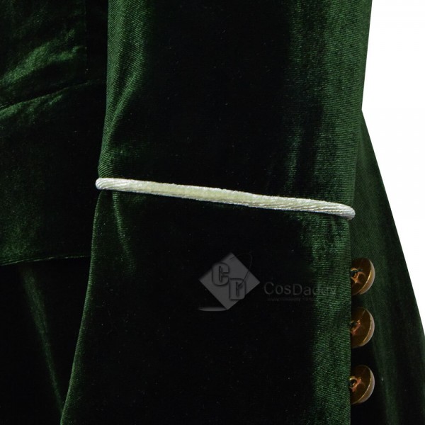 Best Doctor Who Dr Eighth 8th Velvet Dark Green Coat Cosplay Costume