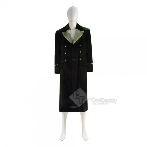 Best Doctor Who Dr Eighth 8th Velvet Dark Green Coat Cosplay Costume