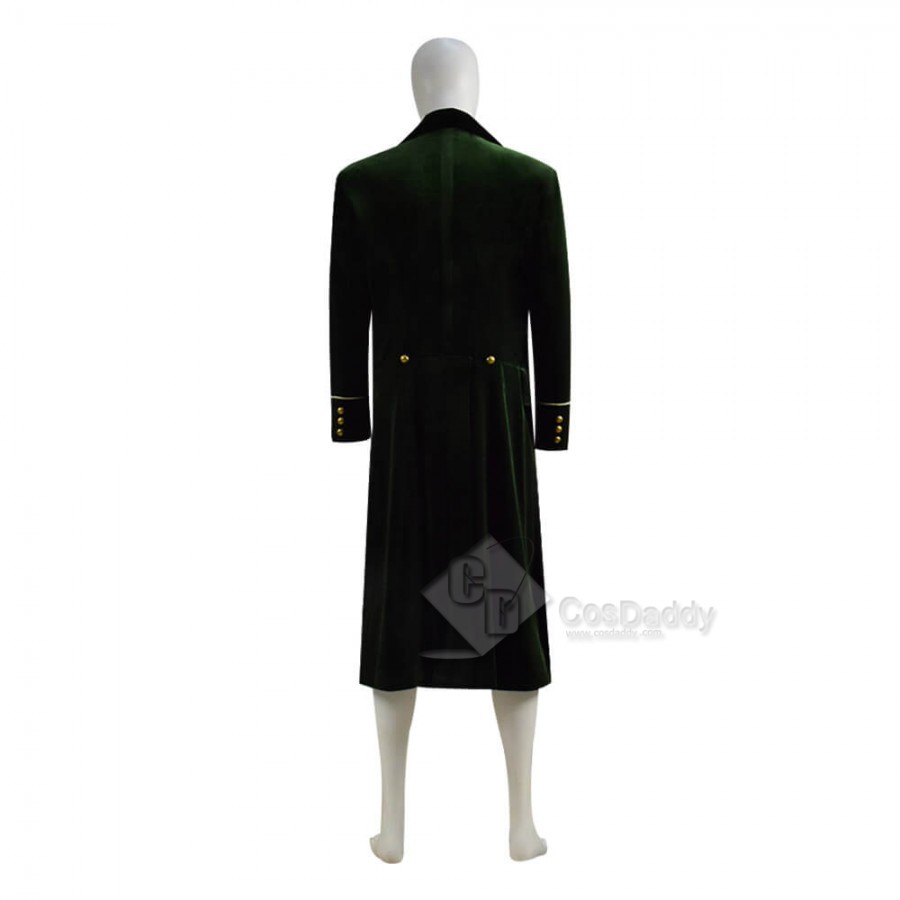 Best Doctor Who Dr Eighth 8th Velvet Dark Green Coat Cosplay Costume
