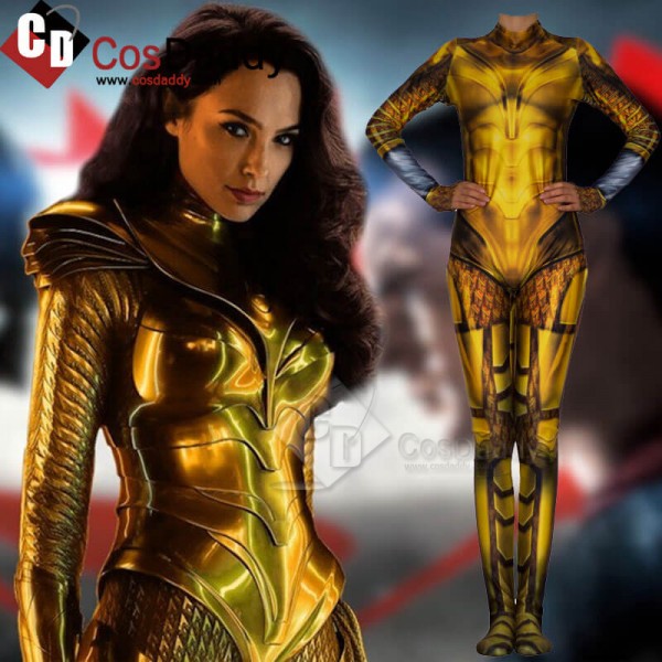 Wonder Woman 1984 Diana Prince Gloden Bodysuit Jumpsuit Cosplay Costume