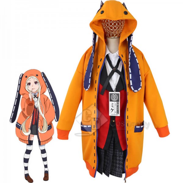 CosDaddy Kakegurui Yomoduki Runa Orange Rabbit Hoodie Jacket Cosplay Costume