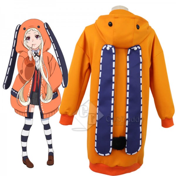 CosDaddy Kakegurui Yomoduki Runa Orange Rabbit Hoodie Jacket Cosplay Costume