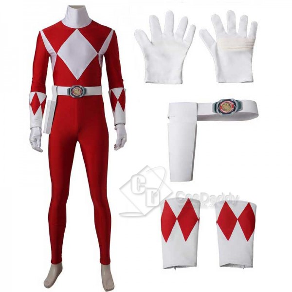 Mighty Morphin Power Rangers Red Ranger Cosplay Costume Full Set Boots