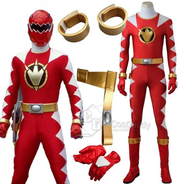 Power Rangers Dino Thunder Red Dino Ranger Zentai Bodysuit Boots Cosplay Costume