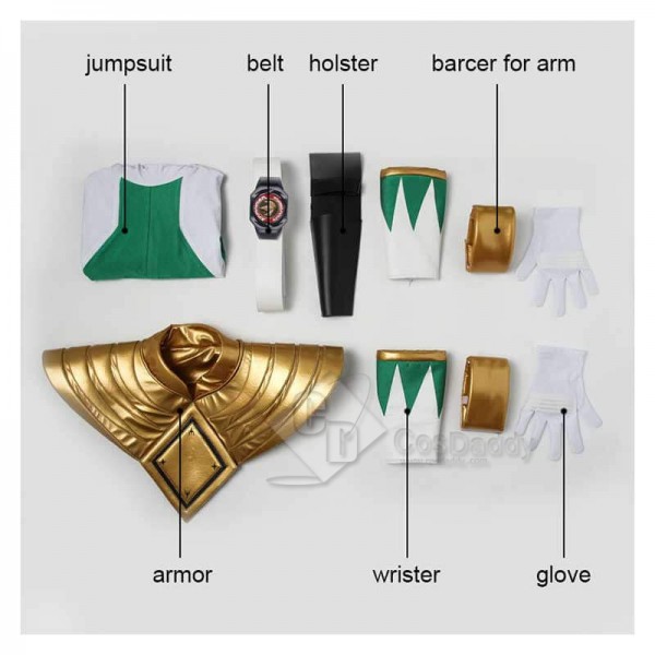 Mighty Morphin Power Rangers Green Ranger Zentail Jumpsuit Bodysuit Boots Cosplay Costume