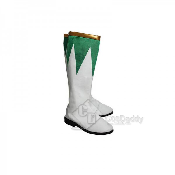 Mighty Morphin Power Rangers Green Ranger Zentail Jumpsuit Bodysuit Boots Cosplay Costume