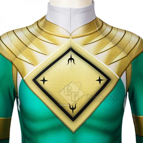 Kids Power Rangers Green Ranger Zentai Jumpsuit Mask Cosplay Costume 