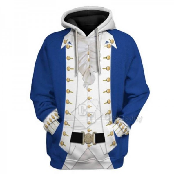 Adults Alexander Hamilton 3D Printed Hoodie Jacket Sweatshirt Colonial Cosplay Costume 