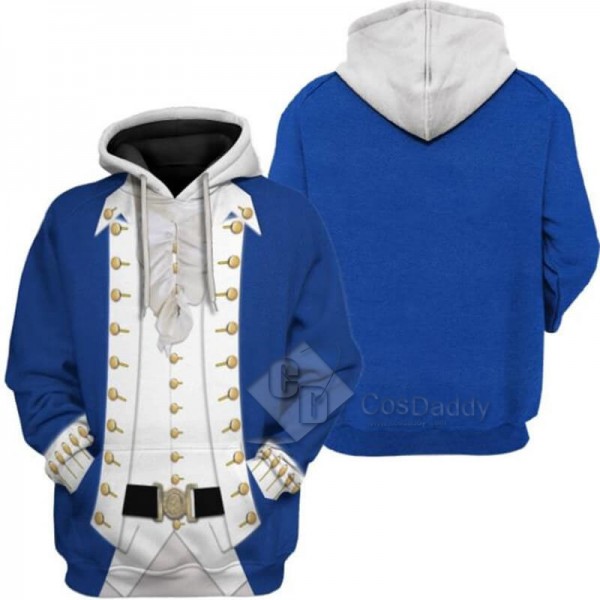 Adults Alexander Hamilton 3D Printed Hoodie Jacket Sweatshirt Colonial Cosplay Costume 