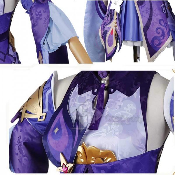 Genshin Impact Keqing Purple Dress Cosplay Costume Deluxe Version For Sale