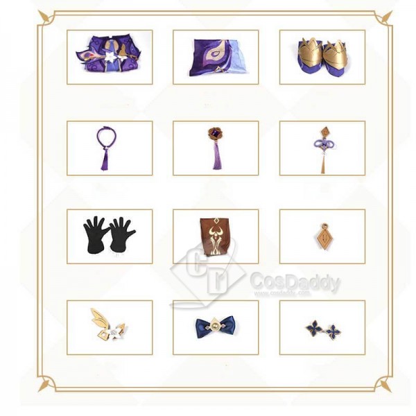Genshin Impact Keqing Purple Dress Cosplay Costume Deluxe Version For Sale