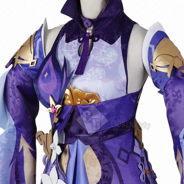 Genshin Impact Keqing Purple Dress Cosplay Costume Deluxe Version For Sale