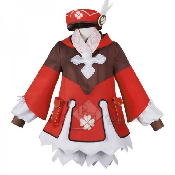 Genshin Impact Klee Red Coat Cosplay Costume Full Set Outfit 