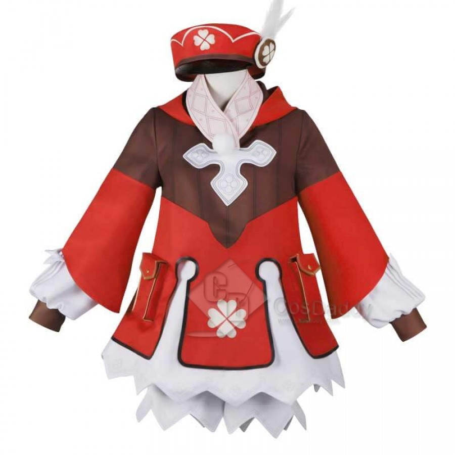 Genshin Impact Klee Red Coat Cosplay Costume Full Set Outfit