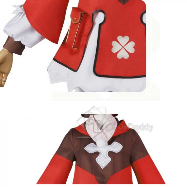 Genshin Impact Klee Red Coat Cosplay Costume Full Set Outfit 