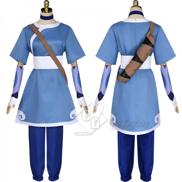 Avatar: The Last Airbender Katara Blue Dress Outfit Full Set Cosplay Costume