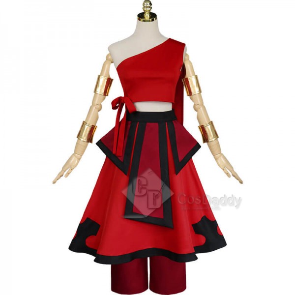 Best Avatar: The Last Airbender Katara Red Dress Cosplay Costume For Sale