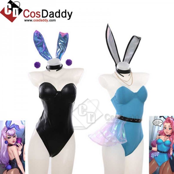 LOL KDA Ahri Evelynn Seraphine Bunny Girl Bodysuit Cosplay Costume Women