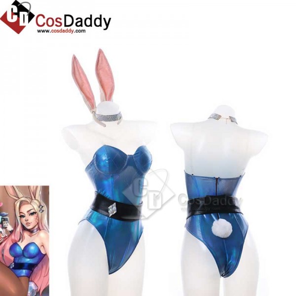 LOL KDA Ahri Evelynn Seraphine Bunny Girl Bodysuit Cosplay Costume Women