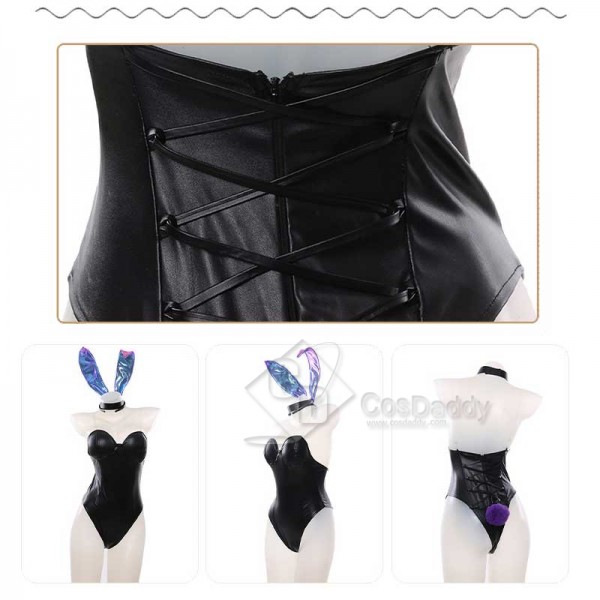 LOL KDA Ahri Evelynn Seraphine Bunny Girl Bodysuit Cosplay Costume Women