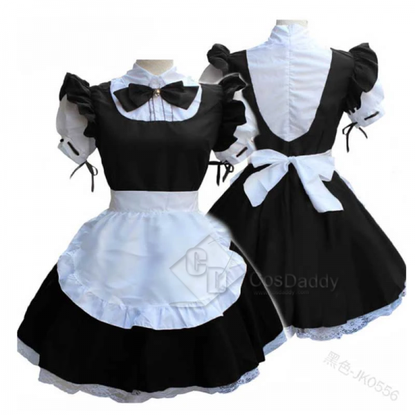 Women Maid Dress Lolita Dress French Apron Maid Costume Cute Short Sleeve Cosplay Costume