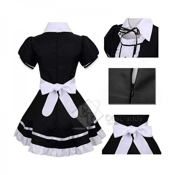 Maid Cosplay Costume Maid Dress Full Set Maid Cosplay Outfit Short Sleeve Lolita Dress French Apron