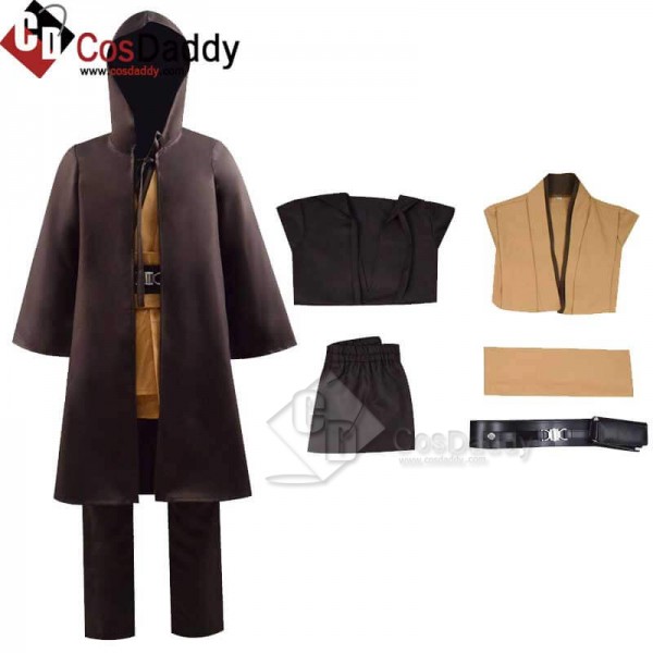 Best Kids Star Wars Obi-Wan Kenobi Jedi Tunic Robe Cloak Cosplay Costume 