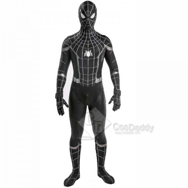 Marvel Spider-Man:Homecoming Black Spiderman Costume Jumpsuit Bodysuit Cosplay