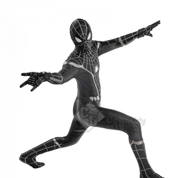 Marvel Spider-Man:Homecoming Black Spiderman Costume Jumpsuit Bodysuit Cosplay