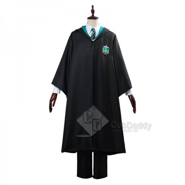 Harry Potter Slytherin Robe Cloak Full Set School Uniform Outfit Cosplay Costume 