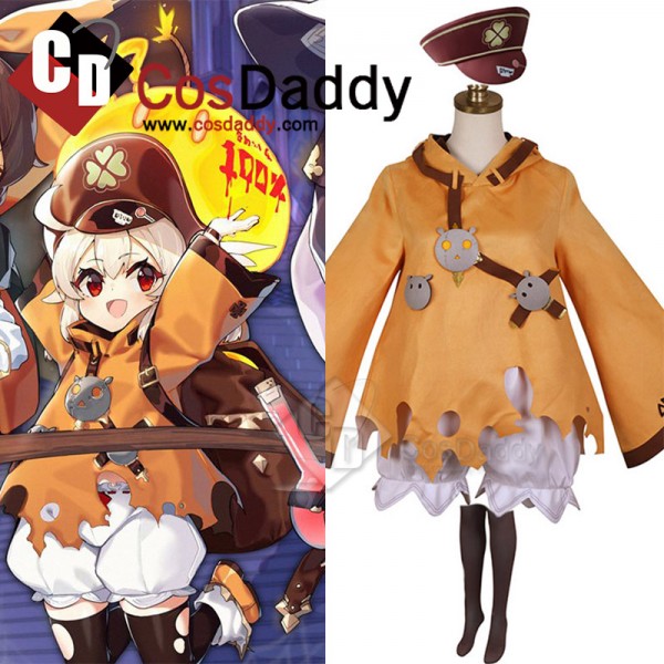 Genshin Impact Klee Cosplay Costume Yellow Pumpkin...