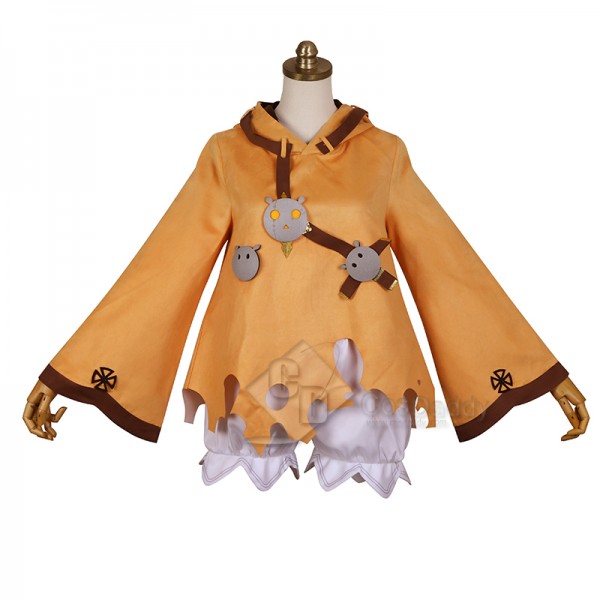 Genshin Impact Klee Cosplay Costume Yellow Pumpkin Dress Halloween Carnival Suit