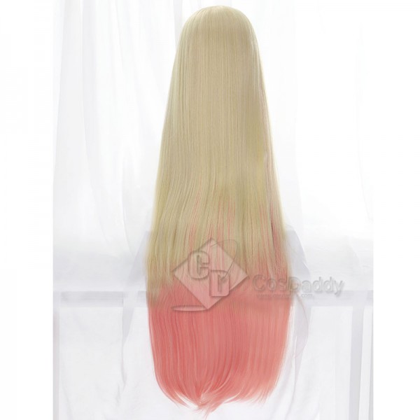 League Of Legends LOL KDA Ahri Blonde Mixed Pink Heat Resistant Cosplay Wig 