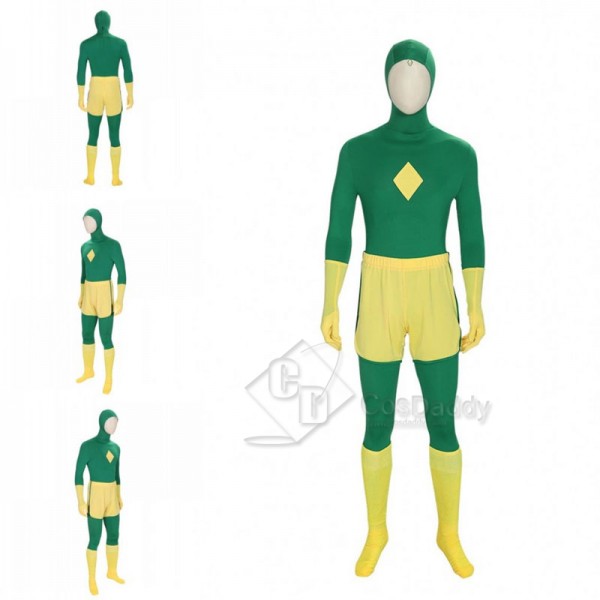 New Edition WandaVision Vision Green Jumpsuit Bodysuit Cape Cosplay Costume Full Set Outfit
