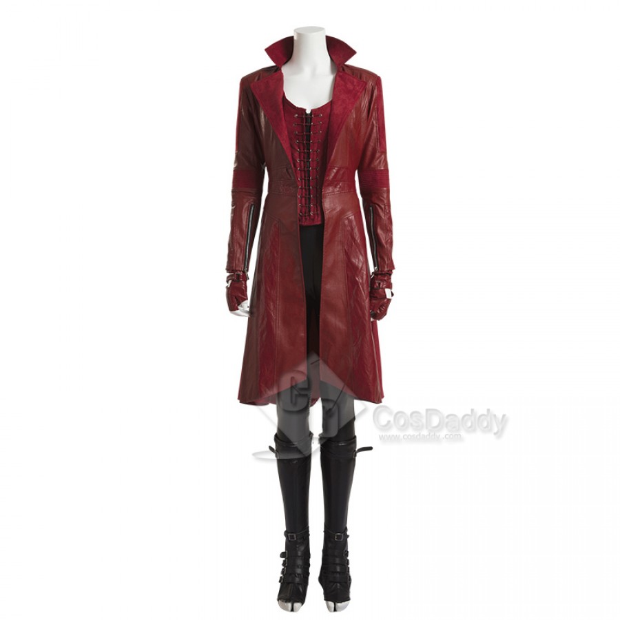 Captain America 3 Scarlet Witch Cosplay Costume Wanda Maximoff Red ...