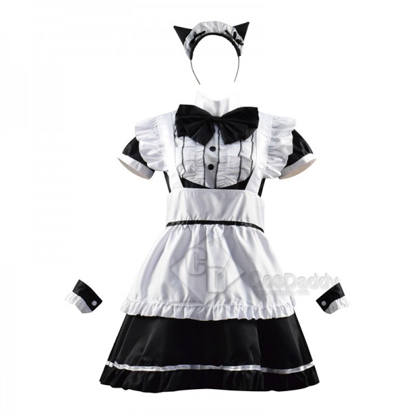 Women Maid Outfit French Apron Lolita Dress Maid Dress Cosplay Costume