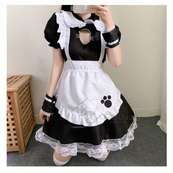 Cat Maid Dress Lolita Dress Women's Anime Cosplay French Apron Maid Fancy Dress