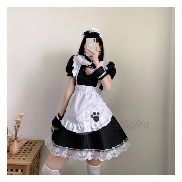 Cat Maid Dress Lolita Dress Women's Anime Cosplay French Apron Maid Fancy Dress