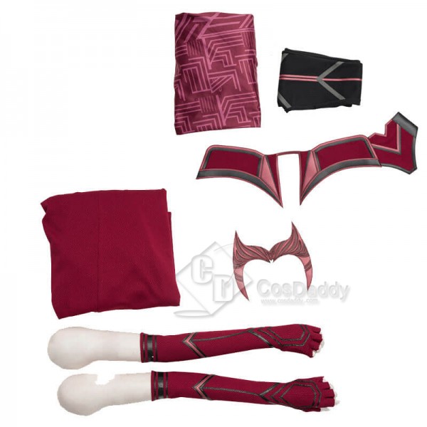 CosDaddy WandaVision Scarlet Witch Cosplay Suit Wanda Halloween Costume