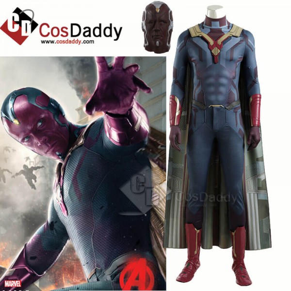 2021 WandaVision Costume Vision Jumpsuit Superhero...