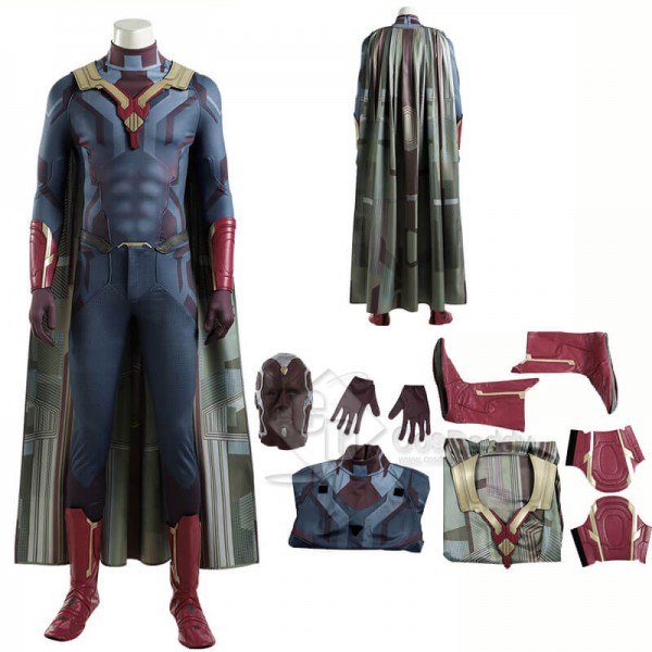 2021 WandaVision Costume Vision Jumpsuit Superhero Cosplay Costume 