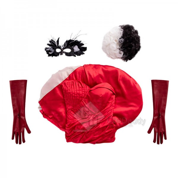 Cruella De Vil Red Dress Emma Stone Cosplay Costumes 2021 CosDaddy