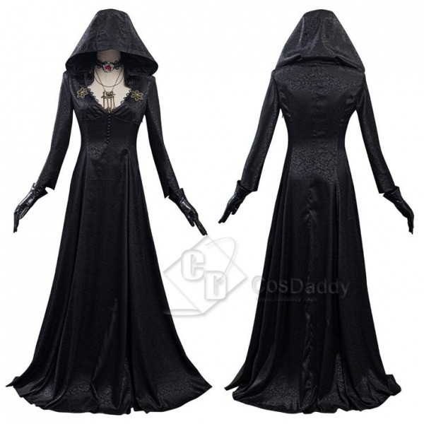 Resident Evil Village Vampire Lady Dress Lady Dimitrescu Halloween Cosplay Costumes