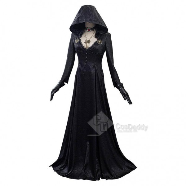 Resident Evil Village Vampire Lady Dress Lady Dimitrescu Halloween Cosplay Costumes