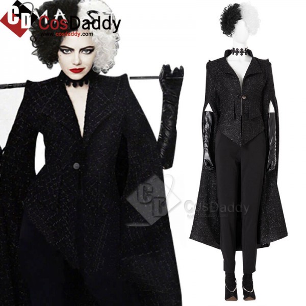 Cruella Cosplay 2021 Disney Movie Cruella Emma Stone Full Suit Costumes