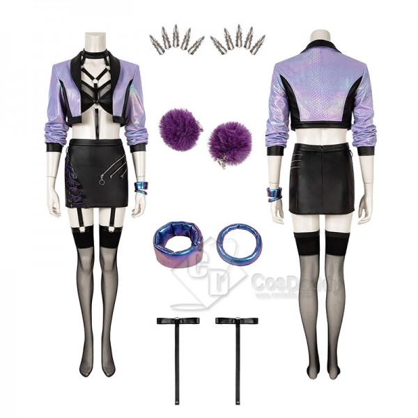 LOL KDA Evelynn Cosplay Costume Purple Sexy Women ...