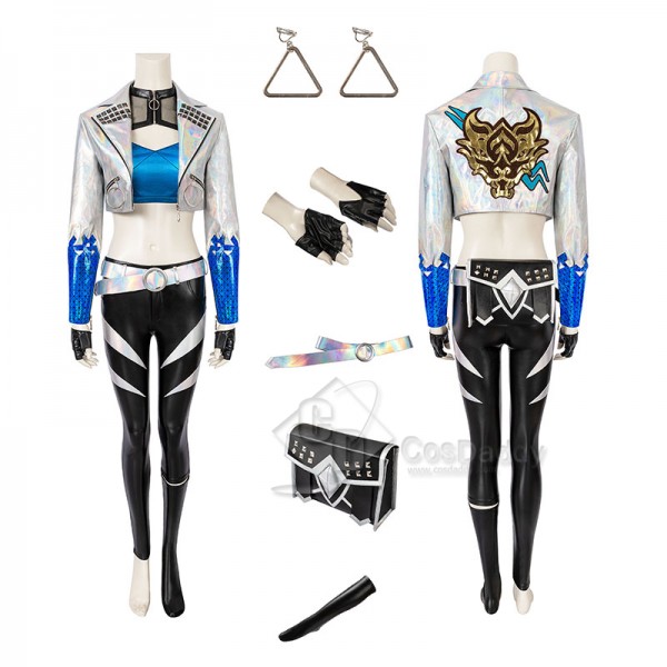 League Of Legends LOL KDA Akali Cosplay Costume Sexy Bodysuit Uniform