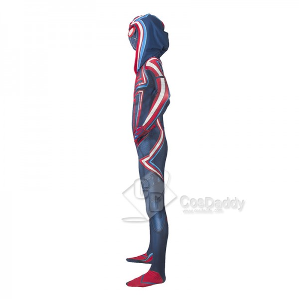 2099 Miles Morales Spider-Man Cosplay Costume Cirmson Cowl Jumpsuit Hollaween Bodysuit